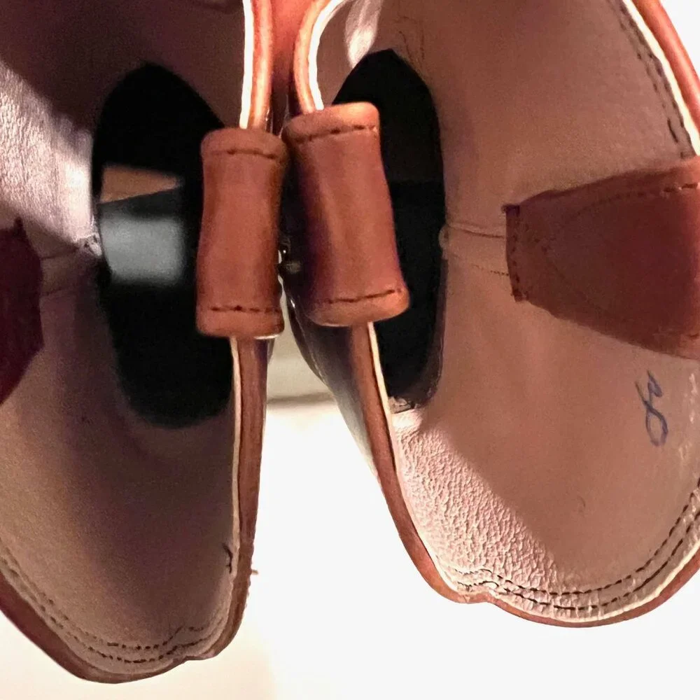 Kids Tan Leather Western Boots - Classic Pull-On Style
